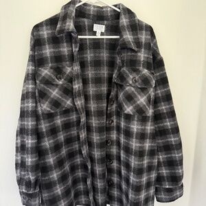 Plaid Button Up Winter Jacket